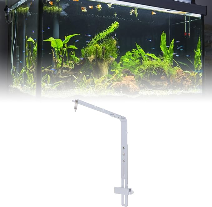 YOUTHINK Fish Container Light Bracket, Aluminum Alloy Aquarium Light Holder Professional Adjustable Height Lamp Stand for Hanging Lamp (Silver)