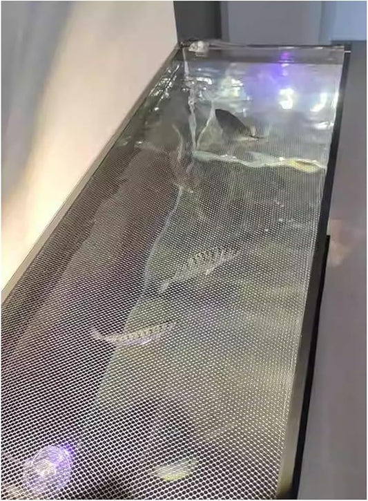 White Mesh Screen Netting for Fish Tank Screen Top Cover, Magnetic Aquarium Anti-Jumping Net Cover, Square Terrarium Temporary Protection Hood(L39 2/5 x W15 7/10in)