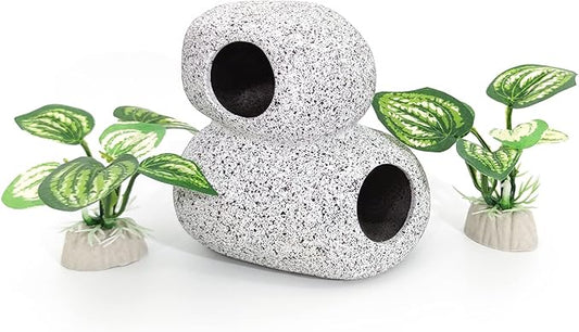 Fish Aquarium Decorations Cave Hide with Viewing Window for Betta Fish Tank Accessories
