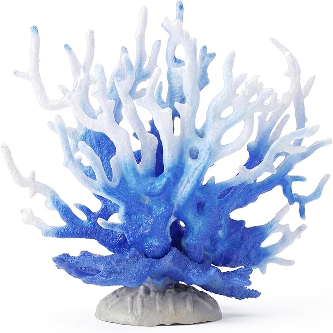 Fish Tank Fake Coral, Artificial Aquarium Coral Ornament, Aquarium Decor Plastic Plant Small, Multi-Purpose Simulation Water Grass, Faux Aquariums Ornament, Blue