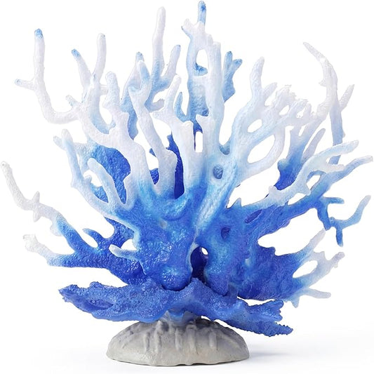 Fish Tank Fake Coral, Artificial Aquarium Coral Ornament, Aquarium Decor Plastic Plant Small, Multi-Purpose Simulation Water Grass, Faux Aquariums Ornament, Blue