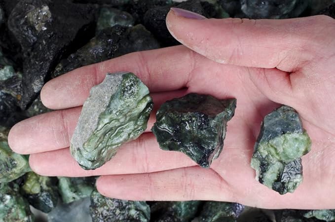 Fantasia Materials: 1 lb of Emerald Rough Stones from Brazil - Grade 1