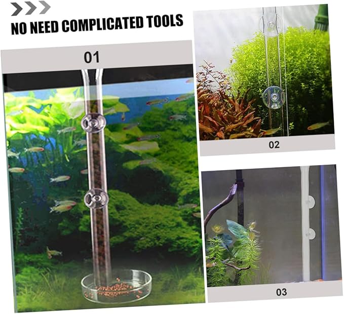 Milisten Acrylic Aquarium Fish Feeder with 2cm Diameter Feeding Tube and 45cm Height, Shrimp Feeding Tray for Fish Tank, Automatic Shrimp Feeder for Aquarium Pets