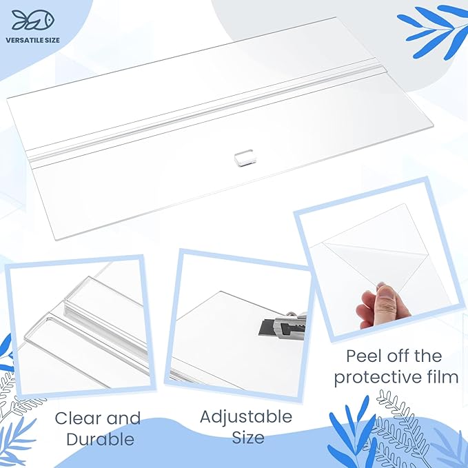 Juexica Aquarium Acrylic Canopy Set 29 x 11.38 x 0.28 Inch for 20/29/37 Gallon Without Center Brace Aquariums Cover Fish Tank Lid with a Hook Knife, Clear
