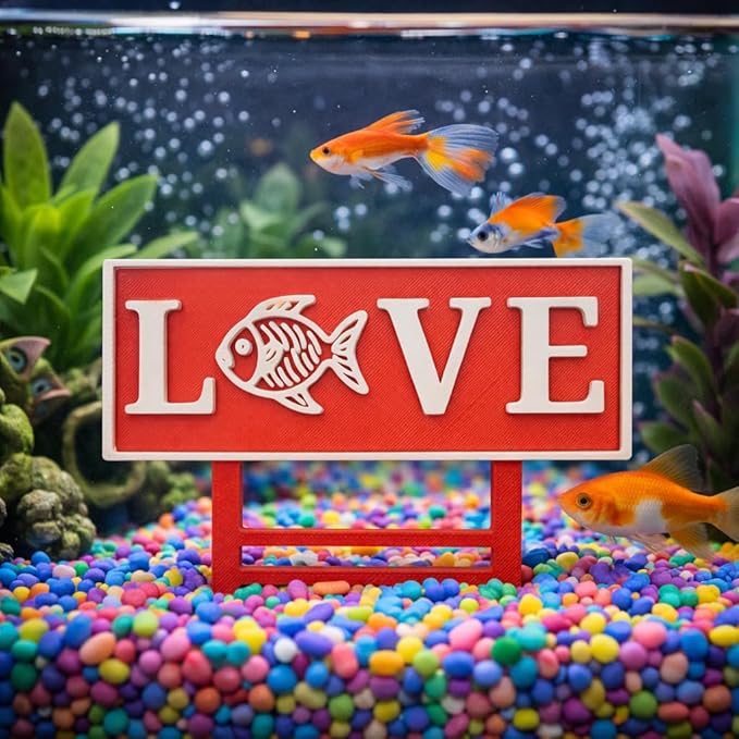 Fish Tank Decor LOVE Sign for Aquariums Fish Lovers Tank Enthusiast