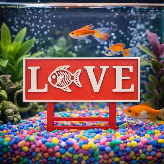 Fish Tank Decor LOVE Sign for Aquariums Fish Lovers Tank Enthusiast