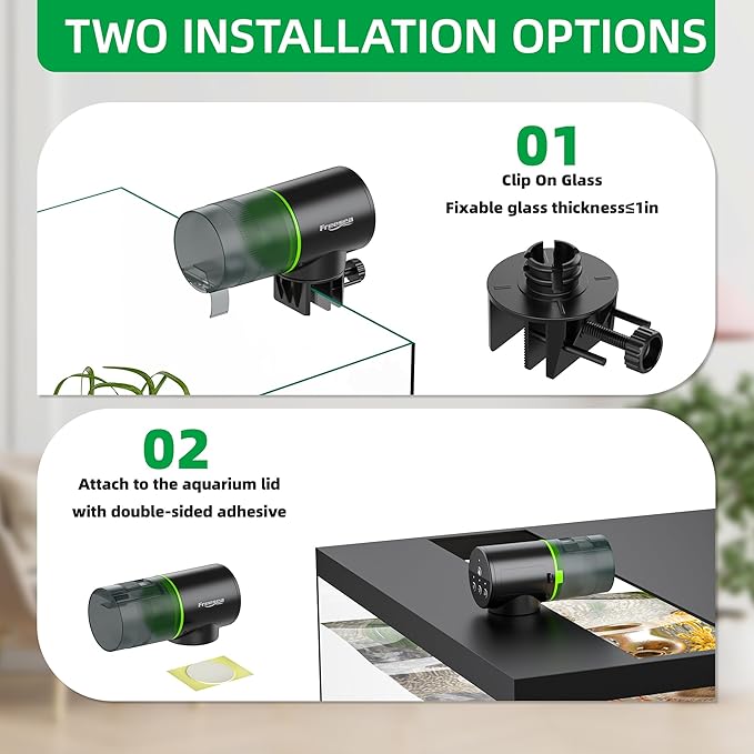 FREESEA Automatic Fish Feeder and 100W Submersible Aquarium Heater for Fish Tank