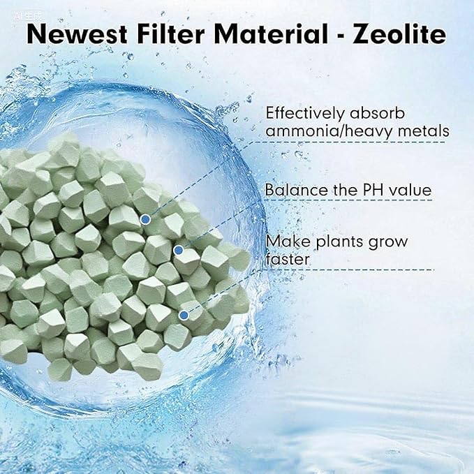 Aquarium 6 Pack Medium Filter Cartridges with Zeolite, Compatible with Whisper Filters 10i, IQ10, PF10 Power Filters