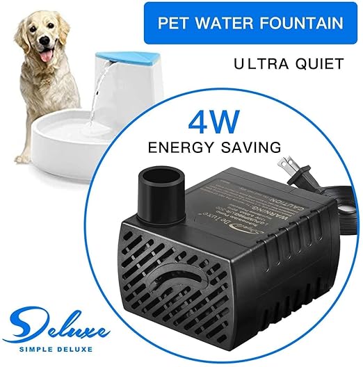 Simple Deluxe 80 GPH Water Table Pump with Adjustable Intake for Fish Tank, Hydroponics, Aquaponics, Fountains, Ponds, Statuary, Aquariums & more, Black