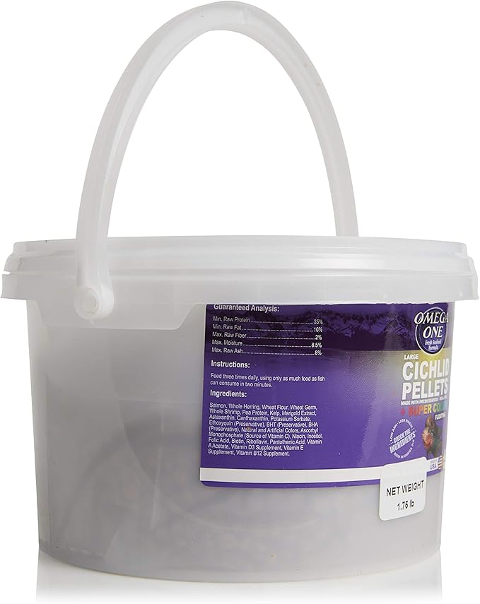 Omega One Super Color Floating Cichlid Pellets, Large, 1.75 lb x1