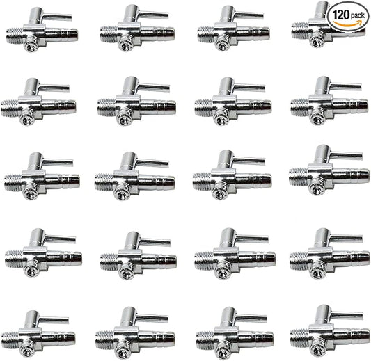 AQUANEAT Aquarium Metal Air Flow Control Valves, 1 Way Thread Valves, Manifolds Air Distributor for Pumps,120pcs