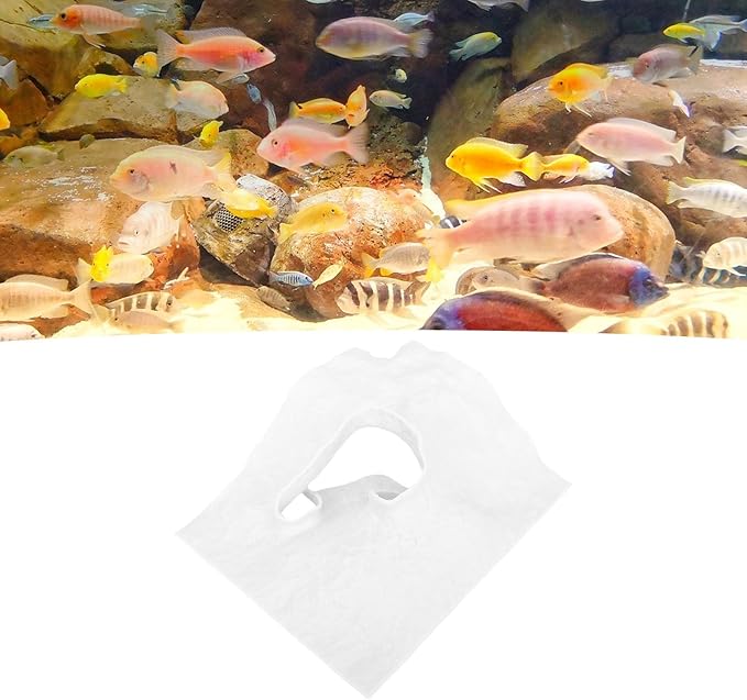 MAVIS LAVEN Aquarium Decorations Cave, 3D Printed Fishtank Hideaway Ornament with Intricate Details for Home, Safe PETG Material 6.89 x 5.51in (White)