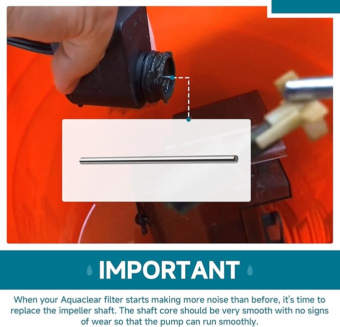 2-Pack A16551 Impeller Shaft Replacement Compatible with AquaClear 110 AC110 AC500 Power Filter, Aquarium Filter Impeller Shaft Replacement Parts