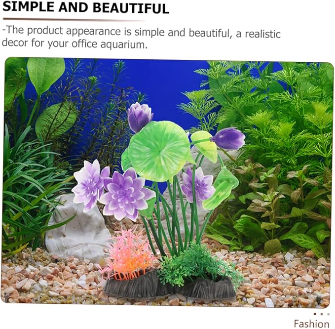 Ipetboom 2pcs Artificial Aquarium Plant Decoration Simulation Water Grass for Fish Tank Lightweight Fish Decor Realistic Aquarium Accessory for Office