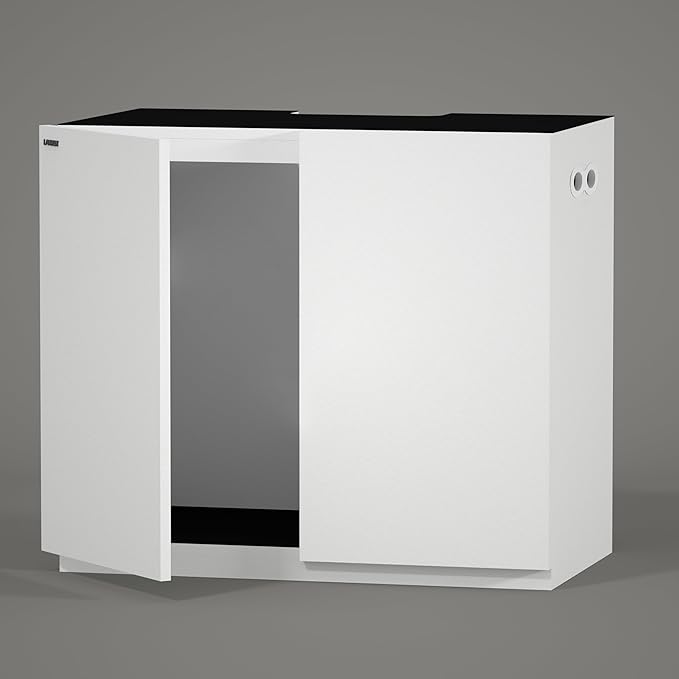 LANDEN Aquarium Wooden Stand and Cabinet for up to 44 Gal Tank, Fish Reptile Sea Salt WaterTank Stand, Nano Foam Leveling Mat Included, W35.5xD17.7xH31.5 in, Wooden Matte White Painted(Stand Only)