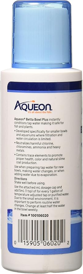 Aqueon Betta Bowl Plus Water Conditioner & Dechlorinator (2 Pack)