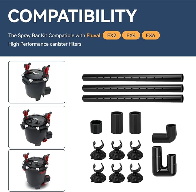 FX Aquarium Spray Bar Kit Replacement for Fluval FX2, FX4, FX6 High Performance Canister Filters Fluval FX Spray Bar Kit Aquarium Filter Water Aeration Accessory