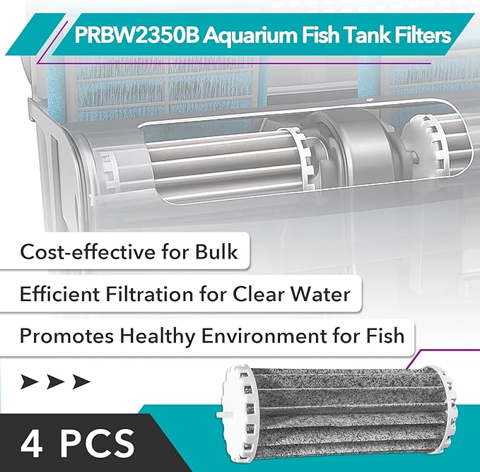 4 Pcs Aquarium Fish Tank Filters Compatible with Penguin Bio Wheel PRBW2350B 200 350 Hang On Filters, Fits for 200B 350B Assembly Biowheel Part