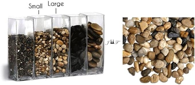 2 Pounds River Rock Stones - Natural Polished, Pebbles, Outdoor Decorative Stones, Natural Gravel, For Aquariums, Landscaping, Vase Fillers, Succulent, Tillandsia, Cactus pot, Terrarium Plants