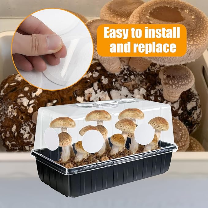 12PCS 2.5in Monotub Adhesive Filter Disks, Mushroom Monotub Filter Discs, Mushroom Filter, Filter Patch for Monotub, for Mushroom Growing Supplies Filter Pad Replacements.(2mm Thick) (30PCS)