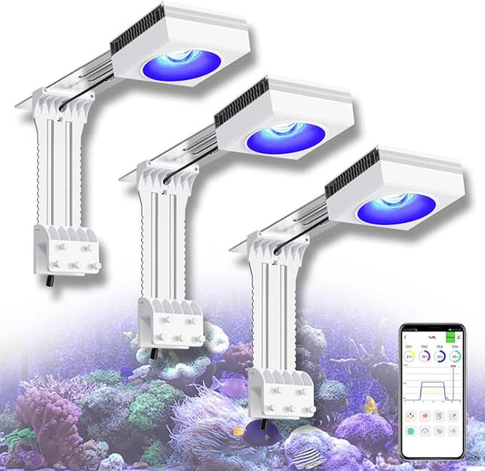 PopBloom RL90 300 Watts Smart-APP Control LED Reef Aquarium Light for 60inch 150CM 6ft Saltwater Aquarium Coral Reef Marine Fish Tank LPS/SPS