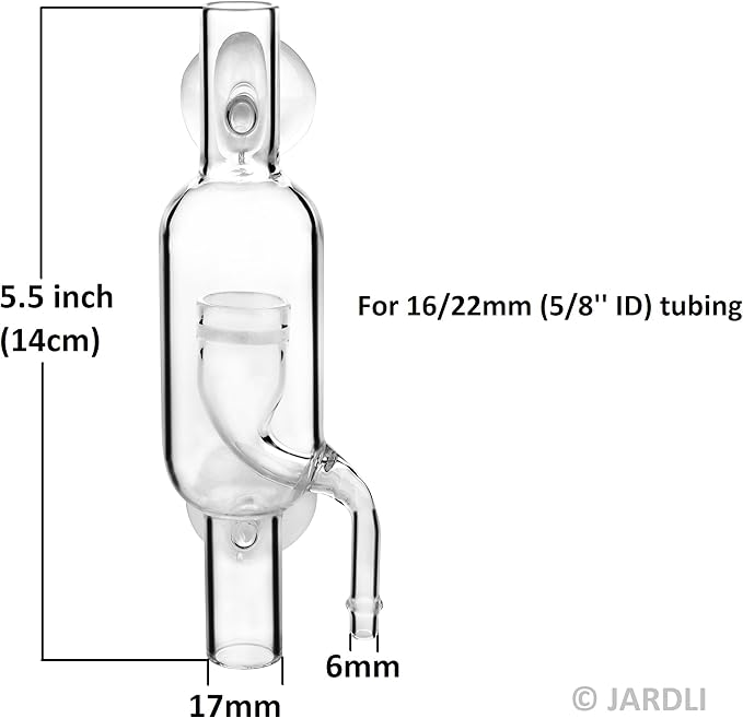 Glass Inline CO2 Atomizer Diffuser System for Aquarium Planted Tank (17mm for 16/22mm (5/8" i.d.) Hose)