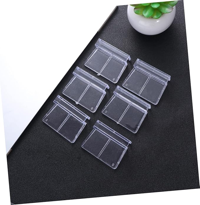 Ipetboom 3sets Rimless Aquarium Tank Glass Cover Clip Support Holder Acrylic Clips for Betta Fish Tanks Easy Installation Fish Accessories 6pcs*3