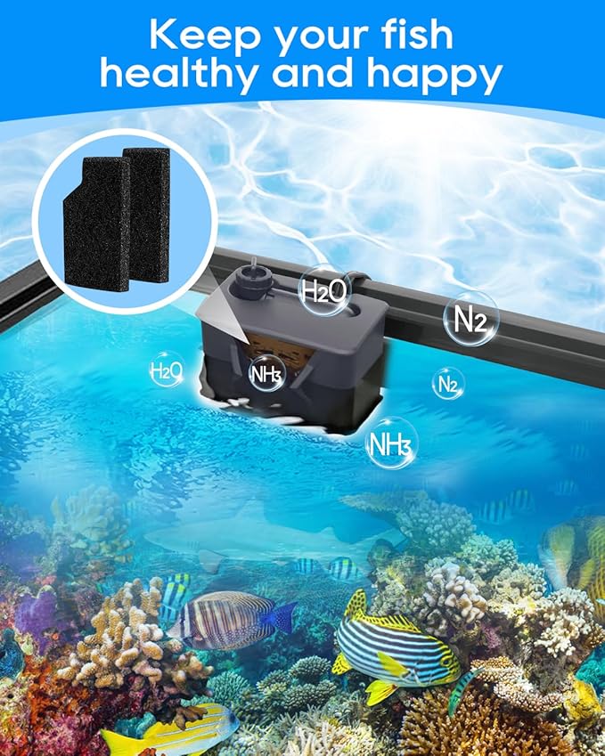 8 Pack Extra Small Aquarium Filter Cartridges Compatible with Aqueon QuietFlow Internal Power Filter SmartClean 5 Gallon, Replacement Filter Cartridge for Fish Tank Filters XS, 3 x 1.85 Inch