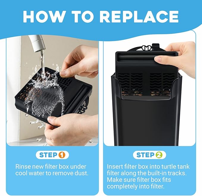 GOZILLA Aquarium Filter Cartridges, 3 Filter Boxes Suit for 16W 265GPH Low Level Water Filter, Fish Tank Filters Filtration Accessories for Replacement.