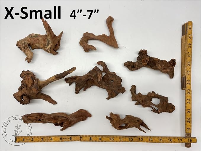 X-Small Driftwood (4.5-7 in) Assorted Natural Aquarium Decoration (3 Pieces)