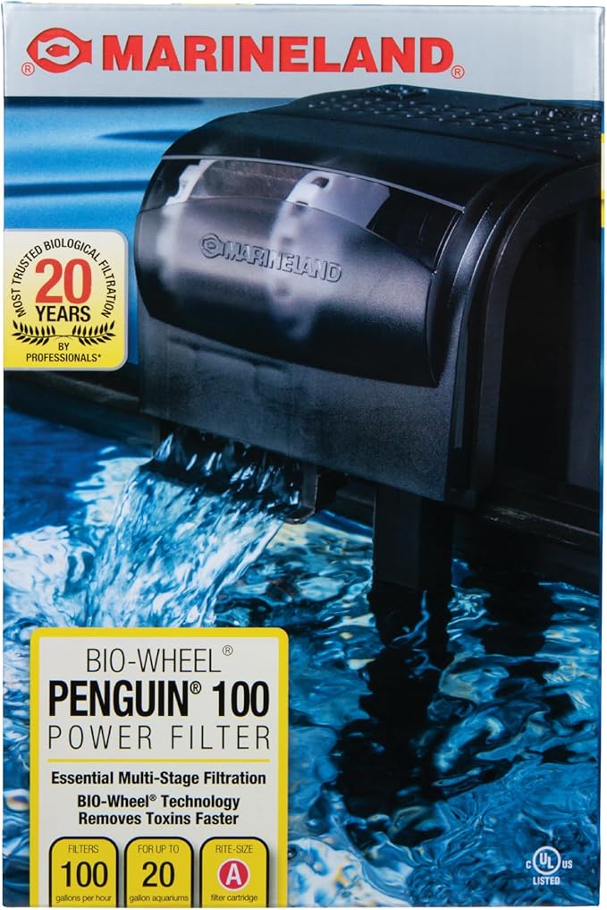 Marineland Penguin Bio-Wheel Power Filter 100 GPH, Multi-Stage Aquarium Filtration