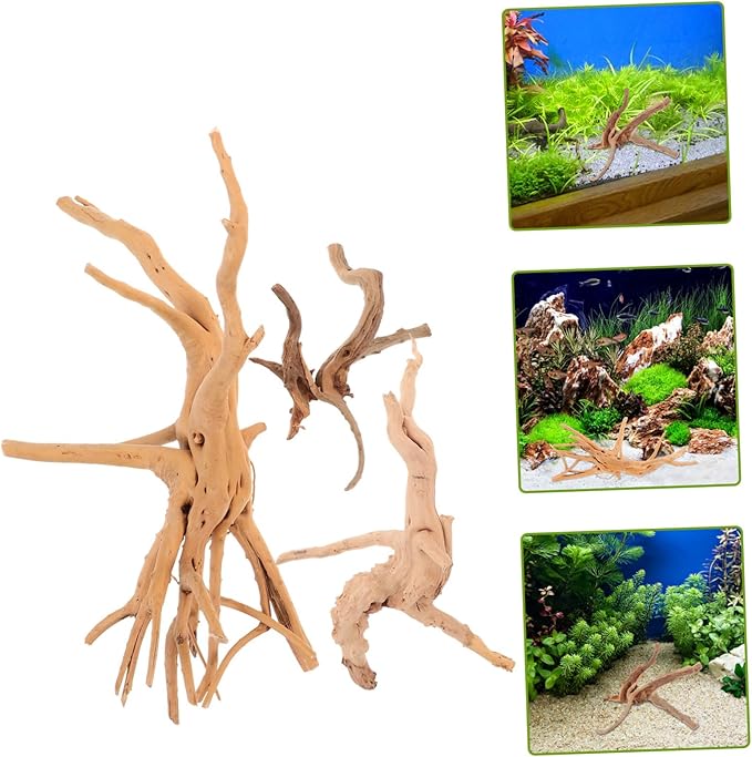 Milisten 3pcs Aquarium Driftwood Branches Unique Spider Wood for Fish Tank and Reptile Terrarium Decoration Random Shapes Versatile Underwater Aesthetic Enhancer
