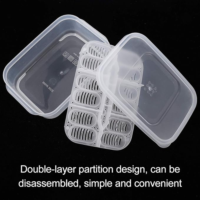 3pcs Box Container Hatching Reptile Lizards Lizard Breeding Snake for Tray Gecko Hatchery Feeding Hatcher Transparent Reptiles Eggs -Layer Grids Incubation Drawer Incubator