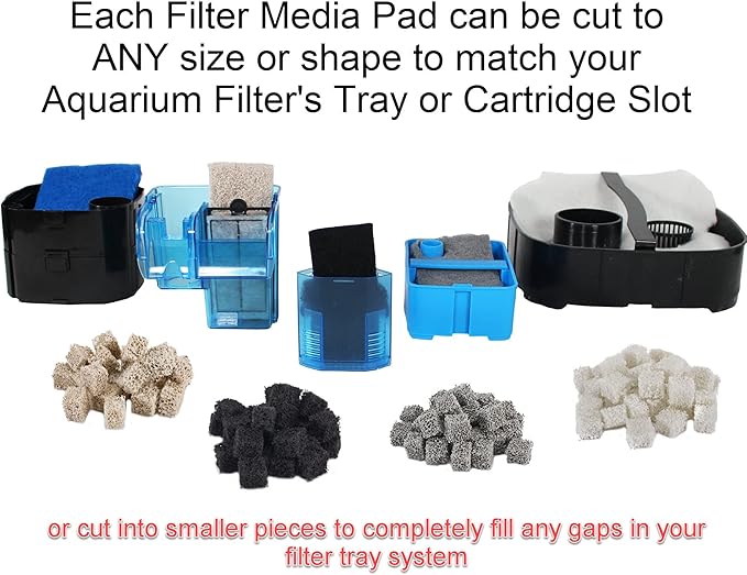 Penn-Plax Ammonia Reducer Aquarium Filter Media Pad – Easy to Cut into Any Size Your Filter Requires – 10” x 18”