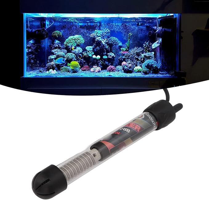 DAUZ Aquarium Heater Iron Wire Knob Temperature Control Fish Heating Rod Automatic Constant Temperature for Heating (35W)