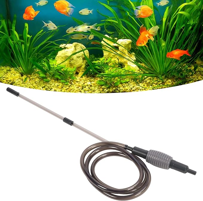Zerodis Aquarium Gravel Cleaner, New Quick Water Changer with Air Pressing Button Fish Sand Cleaner Kit Fish Water Changer Siphon PVC Easy to Install Aquarium