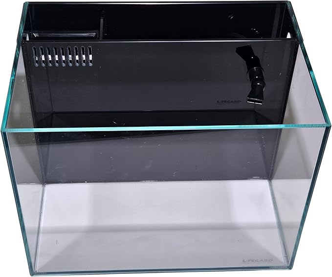 LIFEGARD Low Iron Ultra Clear 4 Gallon Crystal Aquarium with Built in Back Filter with High Polish Filter Sock – 45° Beveled Edge, Rimless Glass, Rectangular Style with Directional Jet Flow
