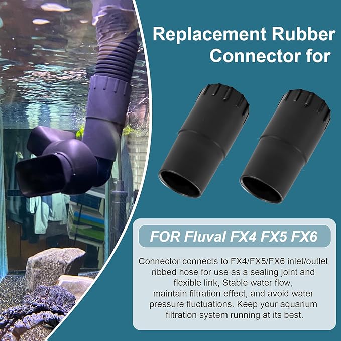 Rubber Connectors Compatible with Fluval FX4/FX5/FX6, Rubber Hose Connector Replacement Parts for A214 A218 A219 Models, Canister Filter Accessories 2 Pack