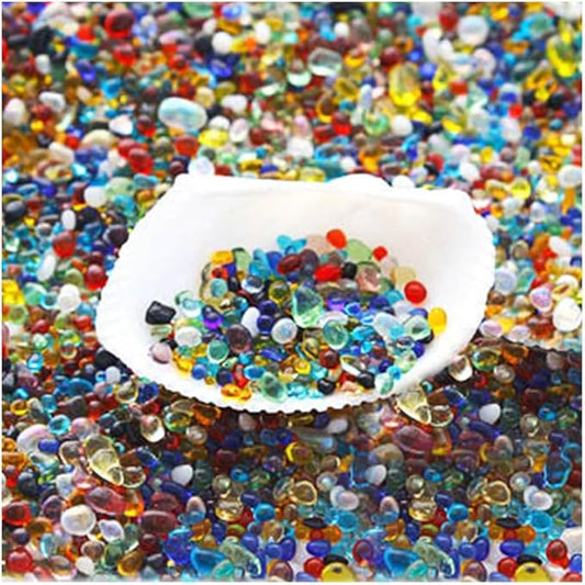 30g Crushed Stone Mini Crystal Chips Decorative Pebbles Gravel Irregular Gemstones Filling Gravel for Water Fountain Sand Landscape Fish Tank Garden (Mixed Color 1 (2-4mm))