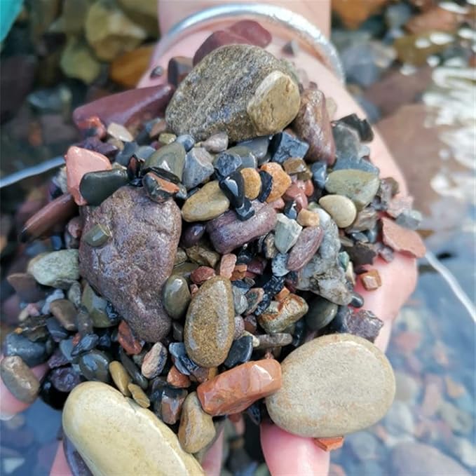 Room Decoration 100g Natural Stream Sand Aquarium Substrate Landscaping Decorative Small Stones Fish Tank Aquarium Decoration Stone(Color:5-30mm)