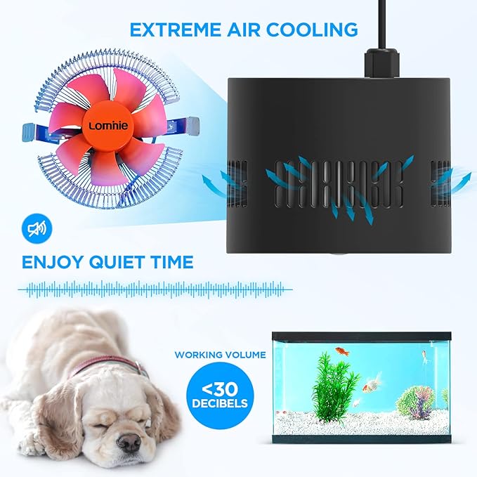 Lominie Aquarium Lights Full Spectrum LED Fish Tank Light Clip on Aquarium Lamp 85W 6500k for Freshwater Refugium Cube Tank with Bracket