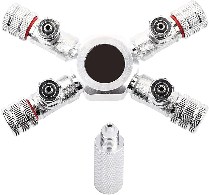 KIMISS Multi Ways Distributor Aquarium Regulator CO2 Splitter Valve Fish Multi Ways Distributor (4 Pass)