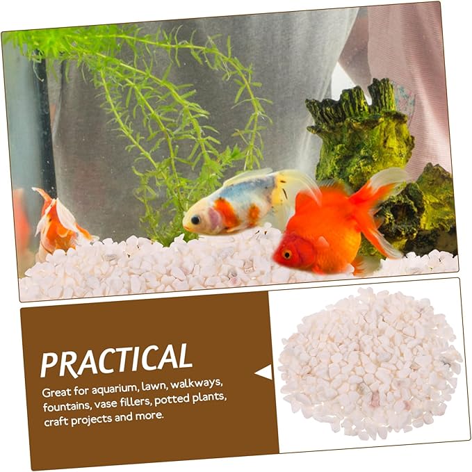 GALPADA 1bag White Jade Sand for Aquarium Landscaping Natural Stones for Fish Tank Decor Pack of Decorative Gravel for Plants and