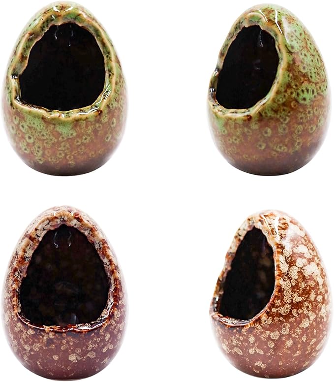 Fish Tank Decorations, 2 Pack Ceramic Broken Egg Ornaments, Aquarium Accessories, Decor for Fish Tank, Aquarium Decoration