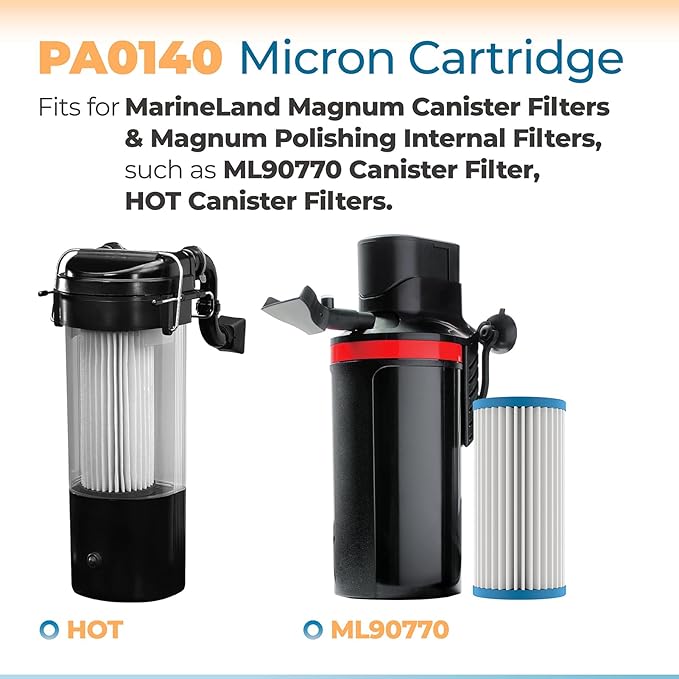 ANTOBLE 4 Pack PA0140 Micron Cartridges Replacement Parts Compatible with MarineLand Magnum Canister Filters and Polishing Internal Canister Filters, Fish Tank Aquarium Water Polisher