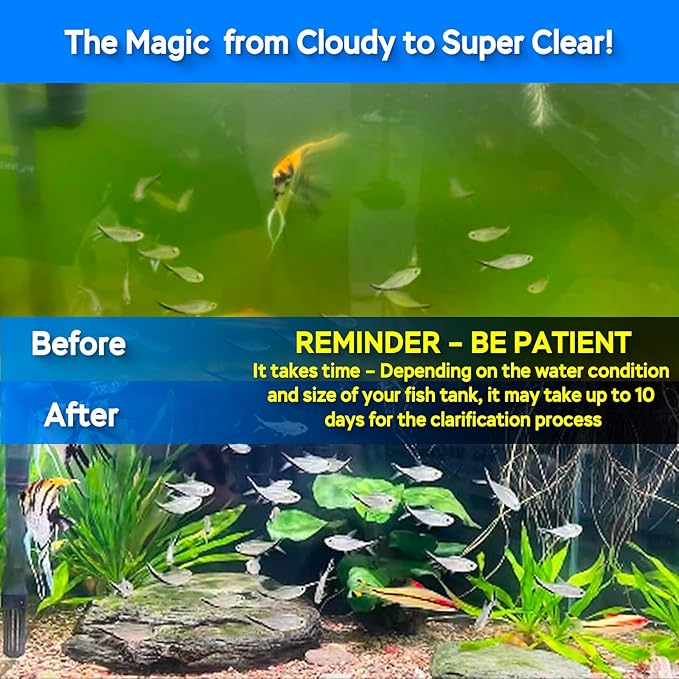 Aquarium U-V Light, Al-gae Clean Light for Fish Tank, Green Water Clean Lamp with Timer, Amphibian Aquarium U-V Lamp for in-Line and in-Tank Use, for 75-120 Gallons Fish Tanks(10W)