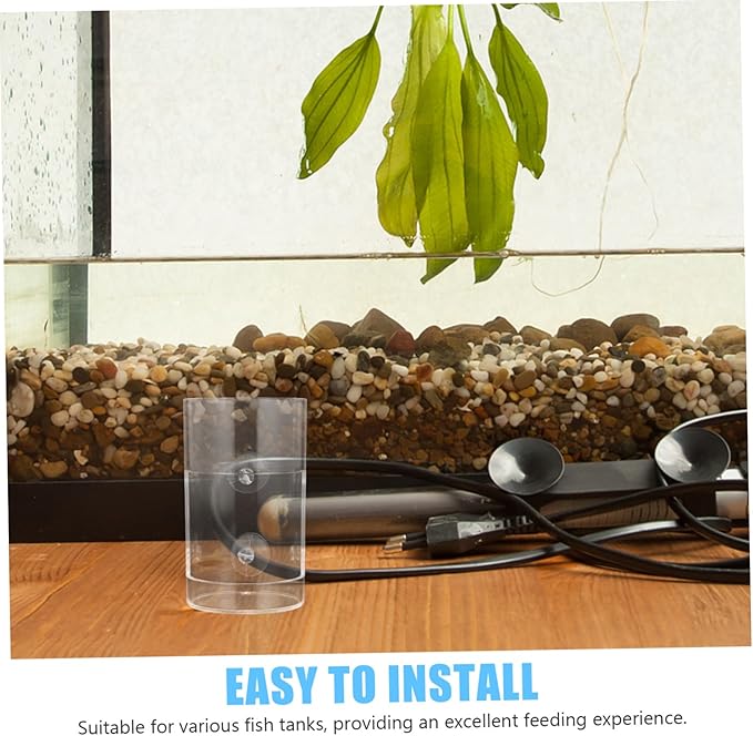 YARNOW Aquarium Fish Feeder Dish with Suction Multifunctional Acrylic Shrimp Feeder for Tanks Easy to Use Automatic Feeding Bowl for Fish and