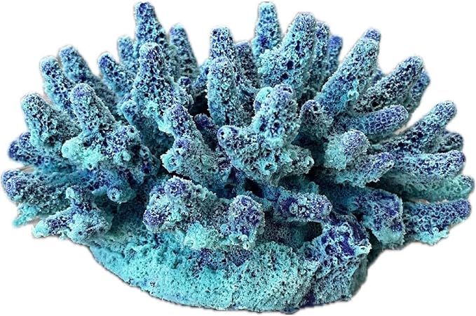 Medium Acropora Gemmifera – Artificial Coral for Fish Tank & Aquarium Decor – #101 (Aqua/Purple)