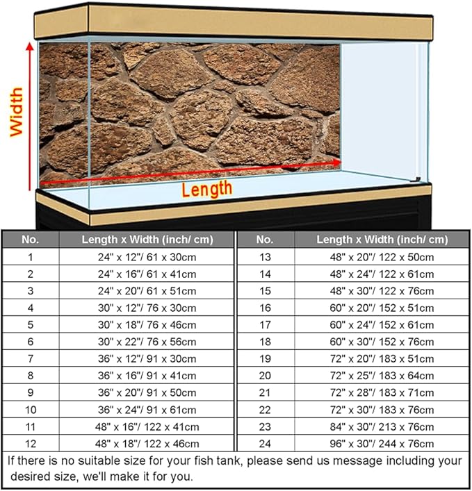 VIP. LINE Brown Stone Texture Aquarium Reptile Background Poster for Snake Fish Tank Backdrop Sticker Selfadhesive (36" x 16"/ 91 x 41cm)