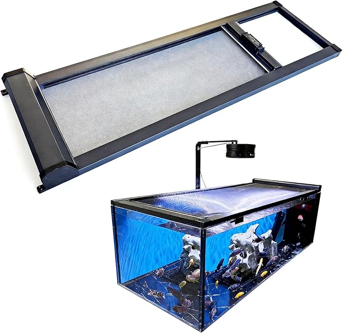 Retractable Fish Tank Hoods 30 * 12in or 24 * 12in Fish Tank Lid Anti-Jump Aquarium Lid for 29/20 Gallon Fish Tanks Prevent Cats from Climbing (M-24 * 12IN)